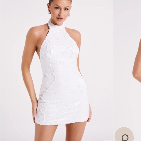 Like new Meshki Jayne White sequin mini dress in size S - Picture 3 of 4